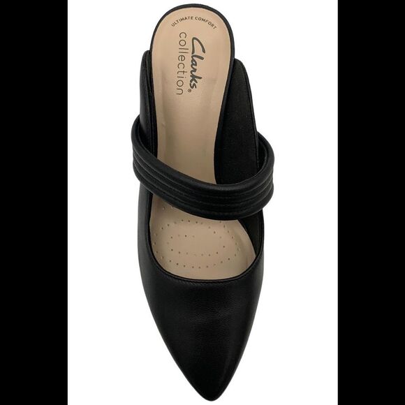 Clarks Women's Kataleyna Dusk Slip-On Heeled Sandals Black - Wide - Picture 2 of 3